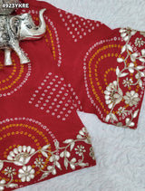 KcPc Designer HO Silk Bandhani Style Lehenga with Cutdana MLML