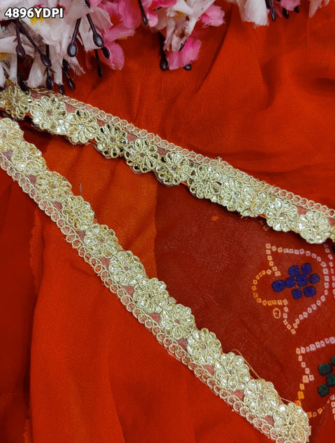 KcPc Georgette Bandhani Chunri with Designer Gotapatti Border