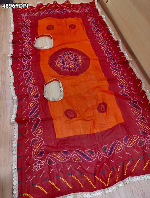 KcPc Georgette Bandhani Chunri with Designer Gotapatti Border