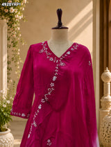 KcPc Chinon Silk Indo Western Lehenga with Cutdana WorkMLML