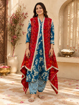 KcPc Georgette Bandhani Chunri with Designer Gotapatti Border