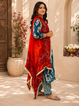 KcPc Georgette Bandhani Chunri with Designer Gotapatti Border