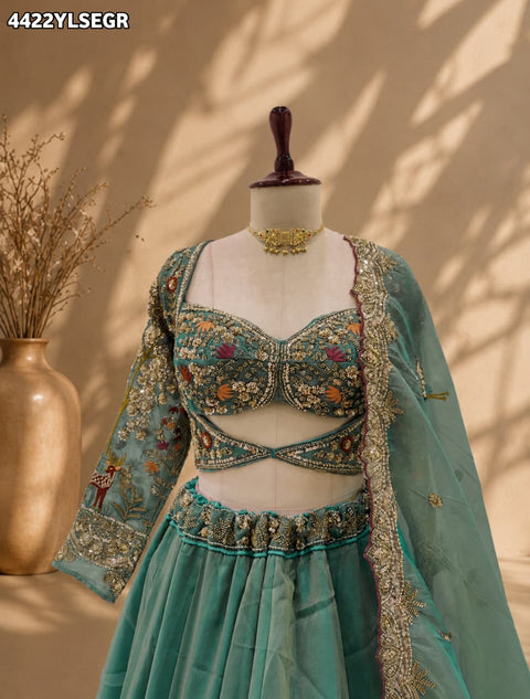 KcPc Tissue Silk Designer Lehenga with Heavy Cutdana Work   VICR