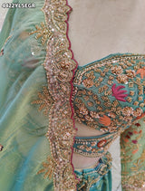KcPc Tissue Silk Designer Lehenga with Heavy Cutdana Work VICR
