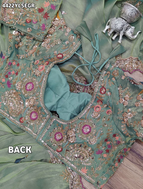 KcPc Tissue Silk Designer Lehenga with Heavy Cutdana Work   VICR