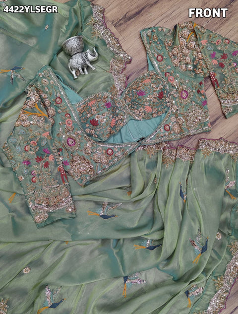 KcPc Tissue Silk Designer Lehenga with Heavy Cutdana Work   VICR