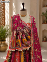KcPc Designer Crepe Silk Printed Lehenga with Gota WorkBHUTA