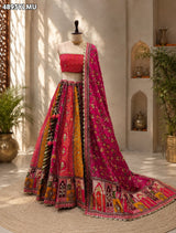 KcPc Designer Crepe Silk Printed Lehenga with Gota WorkBHUTA