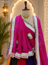 KcPc Traditional Leheriya Georgette Lehenga with Gota WorkMHS