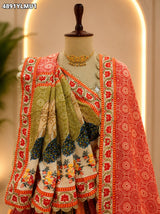 KcPc Stylish Crepe Silk Printed Lehenga with Traditional Gota Work BHUTA