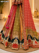 KcPc Stylish Crepe Silk Printed Lehenga with Traditional Gota Work BHUTA
