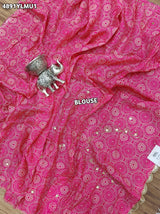 KcPc Stylish Crepe Silk Printed Lehenga with Traditional Gota Work BHUTA