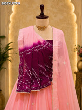 KcPc New Festive Bandhani Style Lehenga in Soft Chinon Fabric GSM
