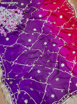 KcPc Beautiful Georgette Saree with Traditional Gotapatti Work MHS