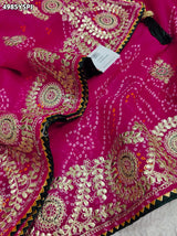 KcPc Georgette Bandhani Saree with Gotapatti Work AFN