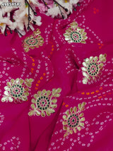 KcPc Georgette Bandhani Saree with Gotapatti Work AFN