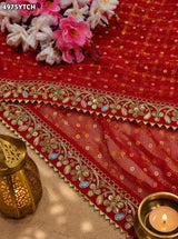 KcPc Beautiful Georgette Pila Chunri with Traditional Embroidery