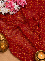 KcPc Beautiful Georgette Pila Chunri with Traditional Embroidery