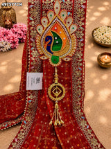 KcPc Beautiful Georgette Pila Chunri with Traditional Embroidery