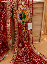 KcPc Stylish Georgette Pila Chunri with Traditional Embroidery Work