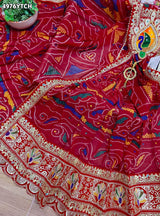 KcPc Premium Georgette Pila Chunri for Festive Occasions