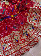 KcPc Premium Georgette Pila Chunri for Festive Occasions