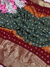 KcPc Designer Viscose Silk Tie-Dye Saree with Zari WorkRBW