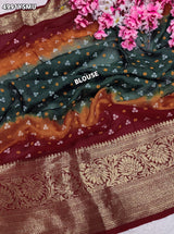 KcPc Designer Viscose Silk Tie-Dye Saree with Zari WorkRBW