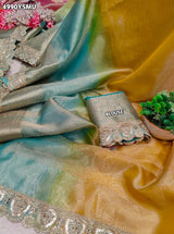 KcPc Elegant Tissue Silk Saree with Designer Diamond Stone WorkNDA