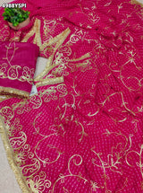 KcPc Designer Georgette Leheriya Saree with Gota WorkAFN