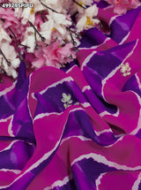 KcPc Festive Georgette Leheriya Saree with Peturn Work SWA
