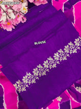 KcPc Festive Georgette Leheriya Saree with Peturn Work SWA