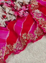 KcPc Designer Georgette Leheriya Saree with Peturn Work SWA