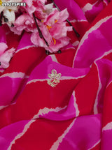 KcPc Designer Georgette Leheriya Saree with Peturn Work SWA