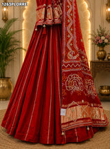 KcPcPure Gaji Silk Bandhani Lehenga with Gota Patti Work SATIS