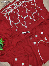 KcPcPure Gaji Silk Bandhani Lehenga with Gota Patti Work SATIS