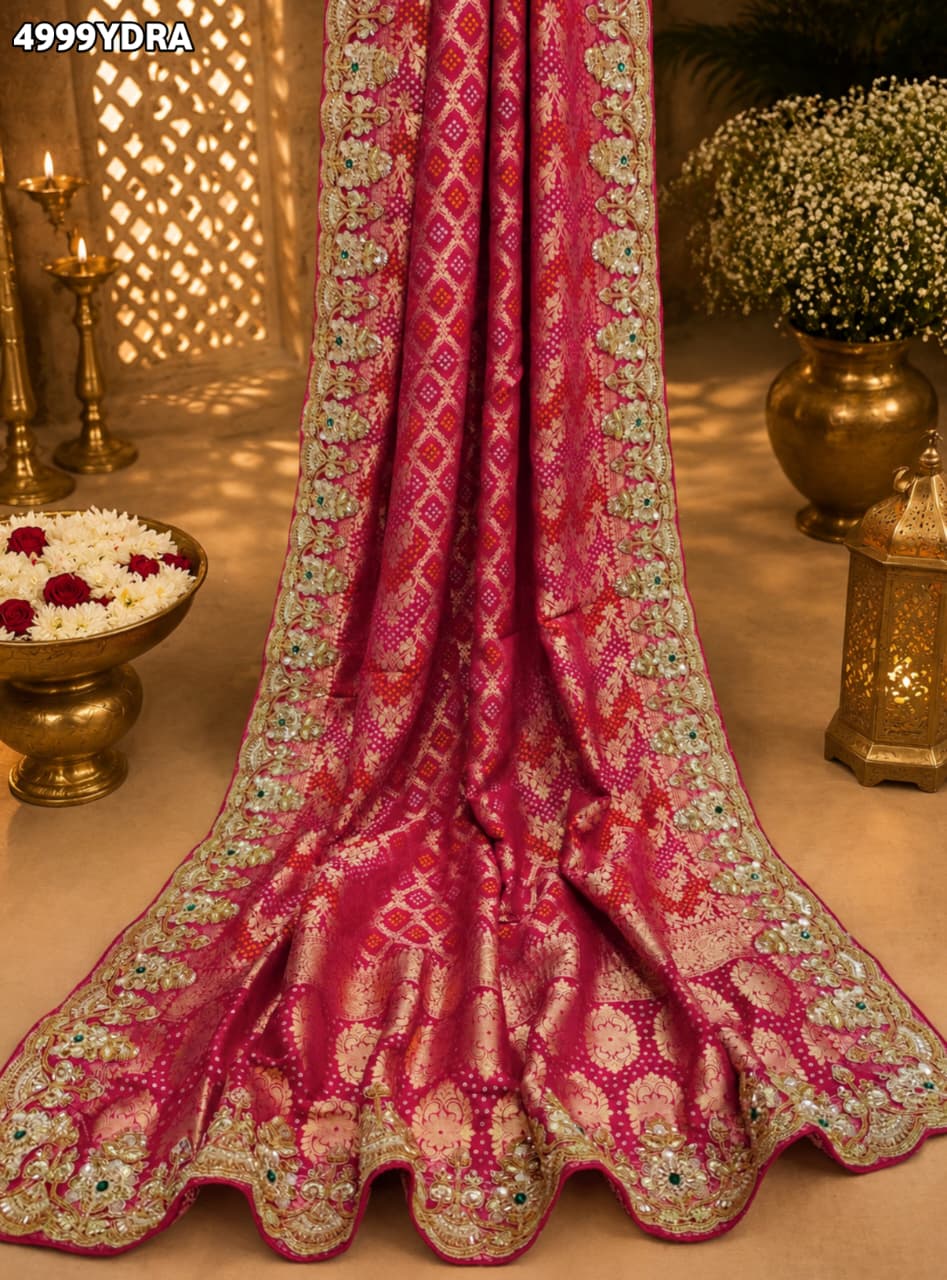 KcPc Georgette Banarasi Style Dupatta with Heavy Embroidery Work