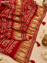 KcPc Gaji Silk Bandhani Style Dupatta with Gota Patti Work AMT