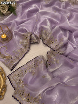 KcPcTissue Silk Designer Style Saree with Embroidery Work HM