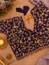 KcPcTissue Silk Designer Style Saree with Embroidery Work HM