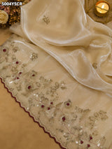 KcPc Tissue Silk Designer Saree with Beautiful Tari Embroidery WorkHM