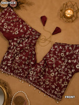 KcPc Tissue Silk Designer Saree with Beautiful Tari Embroidery WorkHM