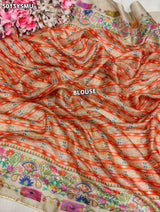 KcPc Premium Georgette Printed Style Saree with Beautiful Mirror WorkRJC