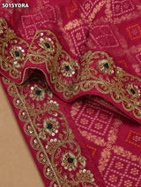KcPc Georgette Banarasi Style Pila Chunri with Heavy Embroidery Work