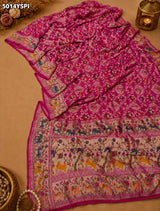 KcPc Traditional Kalamkari Style Pure Khaddi Georgette Saree with Zari WorkASIF