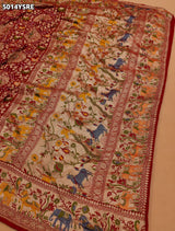 KcPc Pure Khaddi Georgette Kalamkari Saree with Zari WeavingASIF