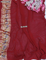 KcPc Pure Khaddi Georgette Kalamkari Saree with Zari WeavingASIF