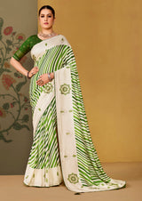 KcPc Designer Velvet Tusser Silk Leheriya Saree with Stone Work STR