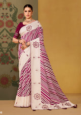 KcPc Luxury Velvet Tusser Silk Leheriya Saree with Stone EmbroiderySTR