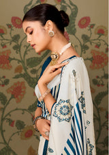KcPc Traditional Leheriya Velvet Tusser Silk Saree with Designer Stone Work STR